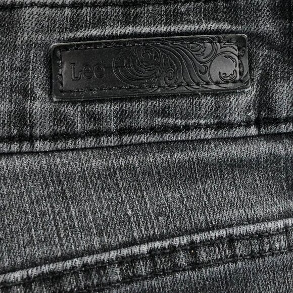 Lee Womens Jeans Size 14 Medium Straight Leg Classic Fit Gray Denim Casual - Picture 11 of 13